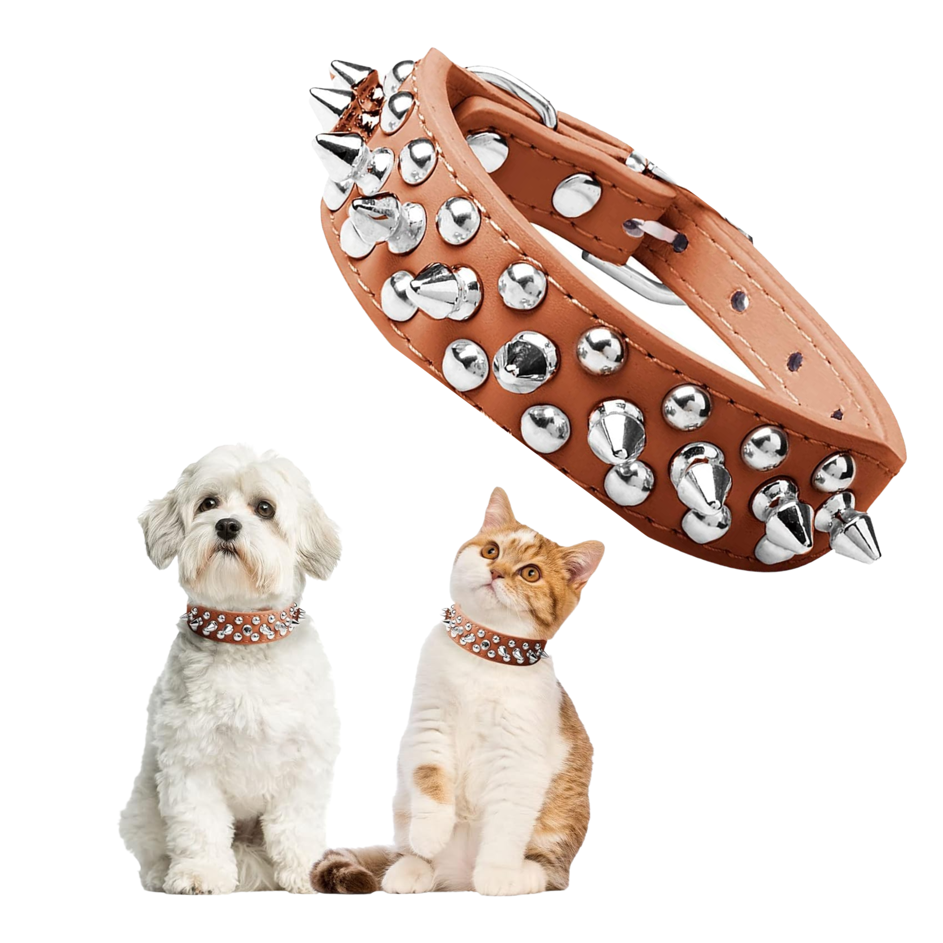 Petz Spike Guard Collar Protector Tamaño Grande 52 cms Color Café