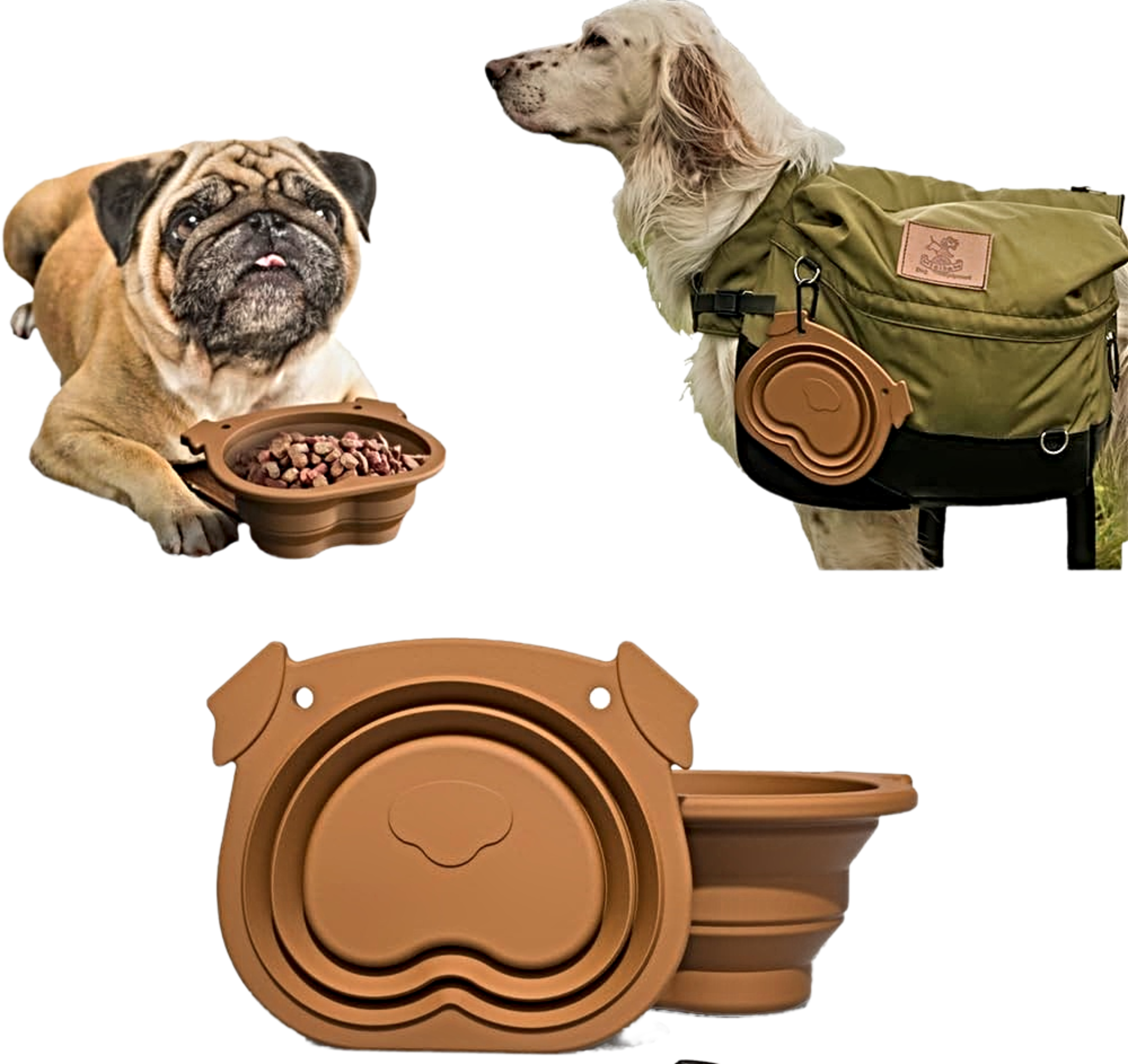 PETZ Easy Go Comedero Lux Portátil y Plegable para Viajes y Paseos