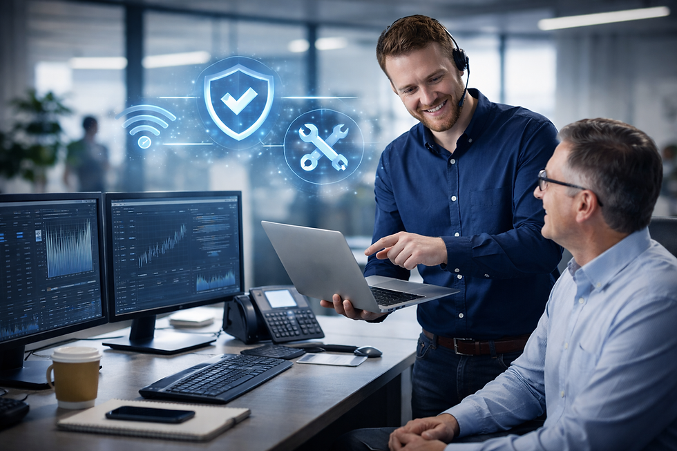 Managed IT Support team discussing security