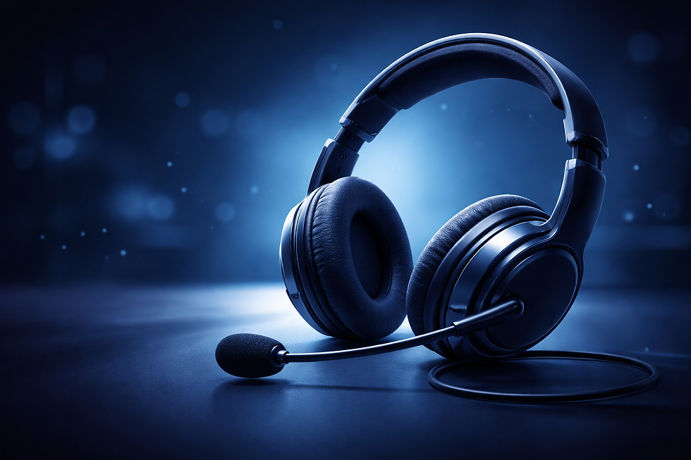 Sleek black and blue headset design.png