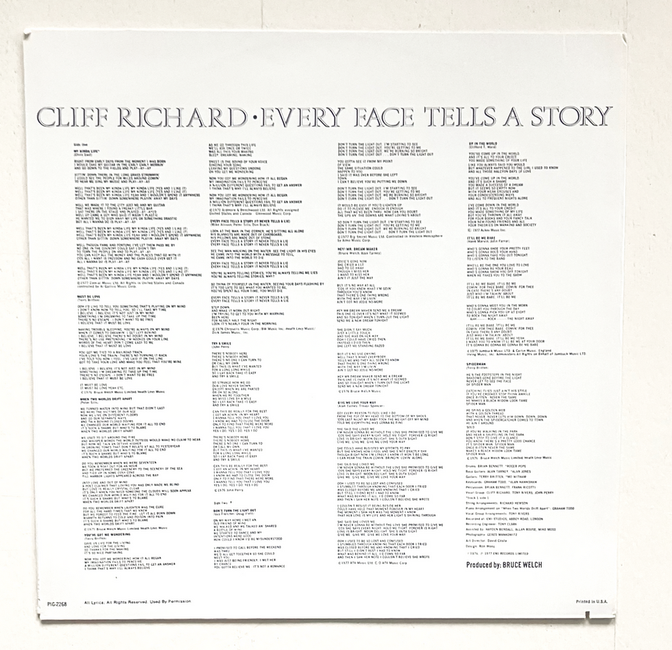Thumbnail: Cliff Richard Every Face Tells A Story