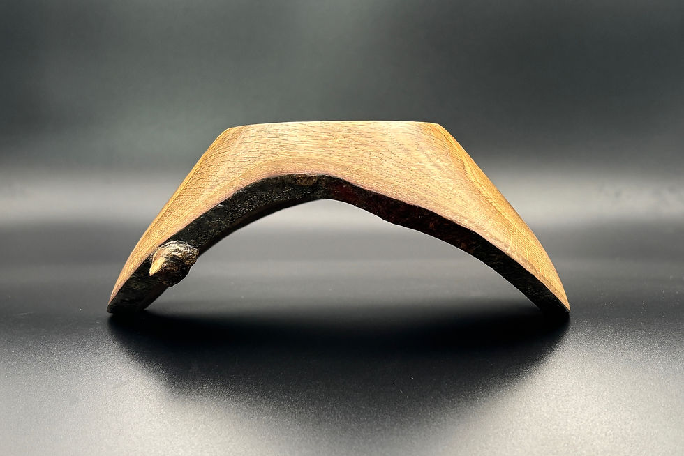 Thumbnail: This shallow red oak bowl is meticulously handcrafted to enhance your home decor.