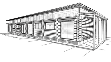 結ログ仮設住宅