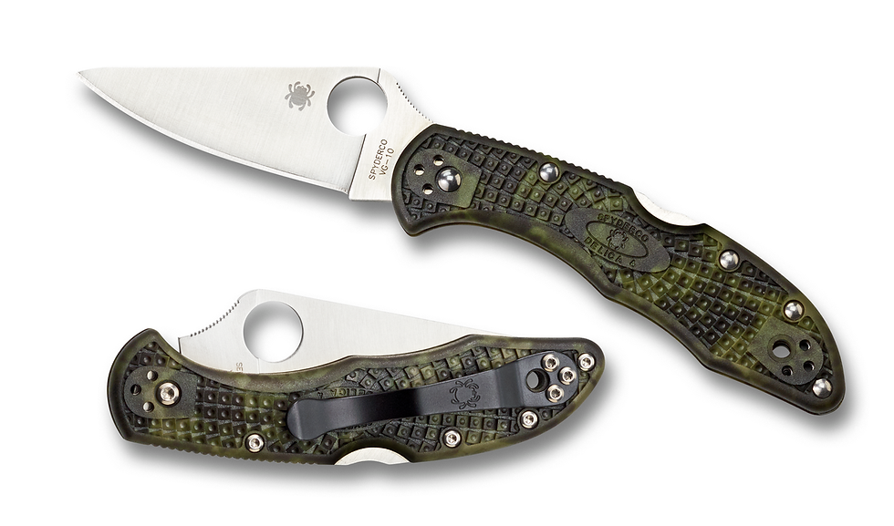 Thumbnail: Spyderco Delica 4 Knife Flat Ground Zome Green FRN (2.88" Satin)