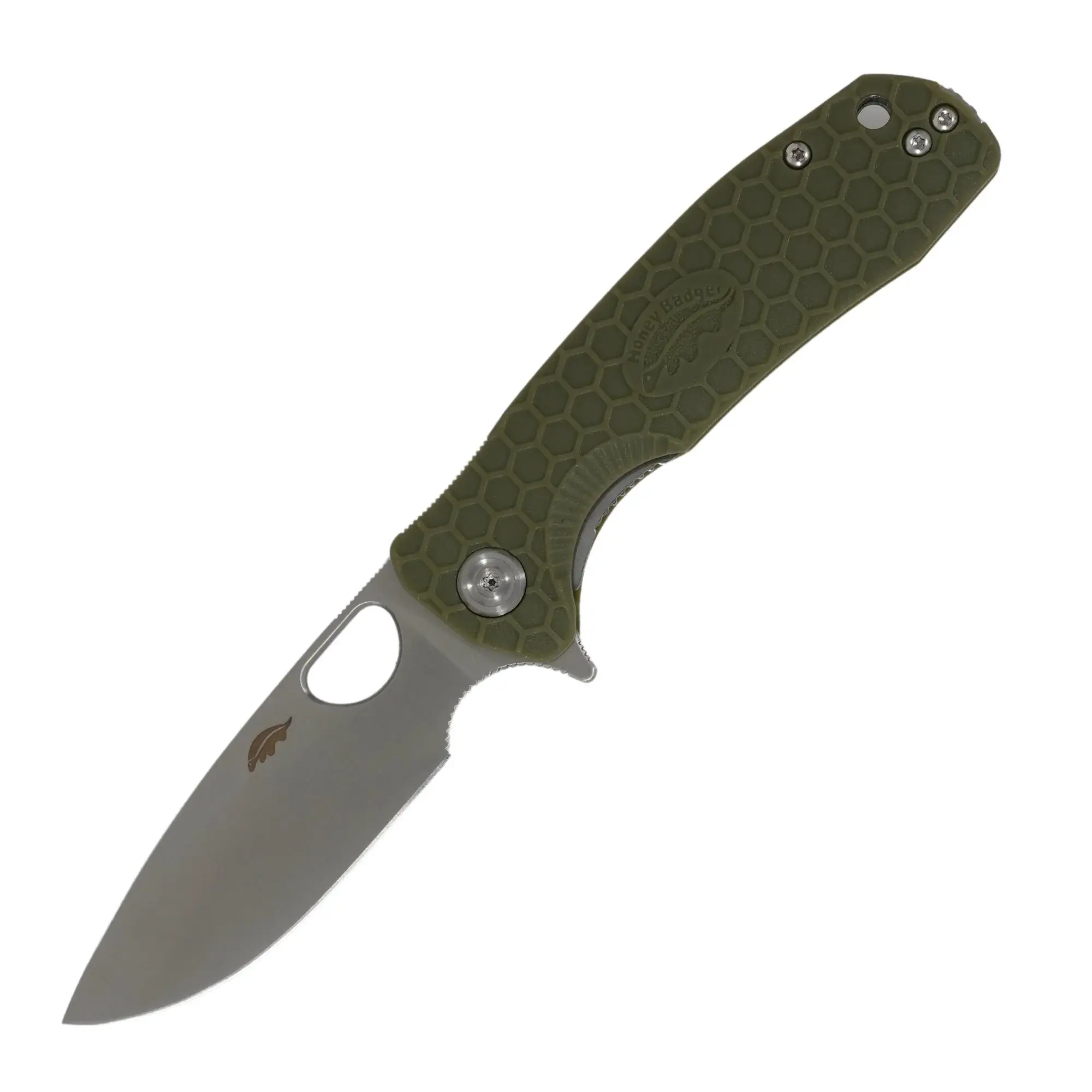 Honey Badger Large Drop Point Knife - Green