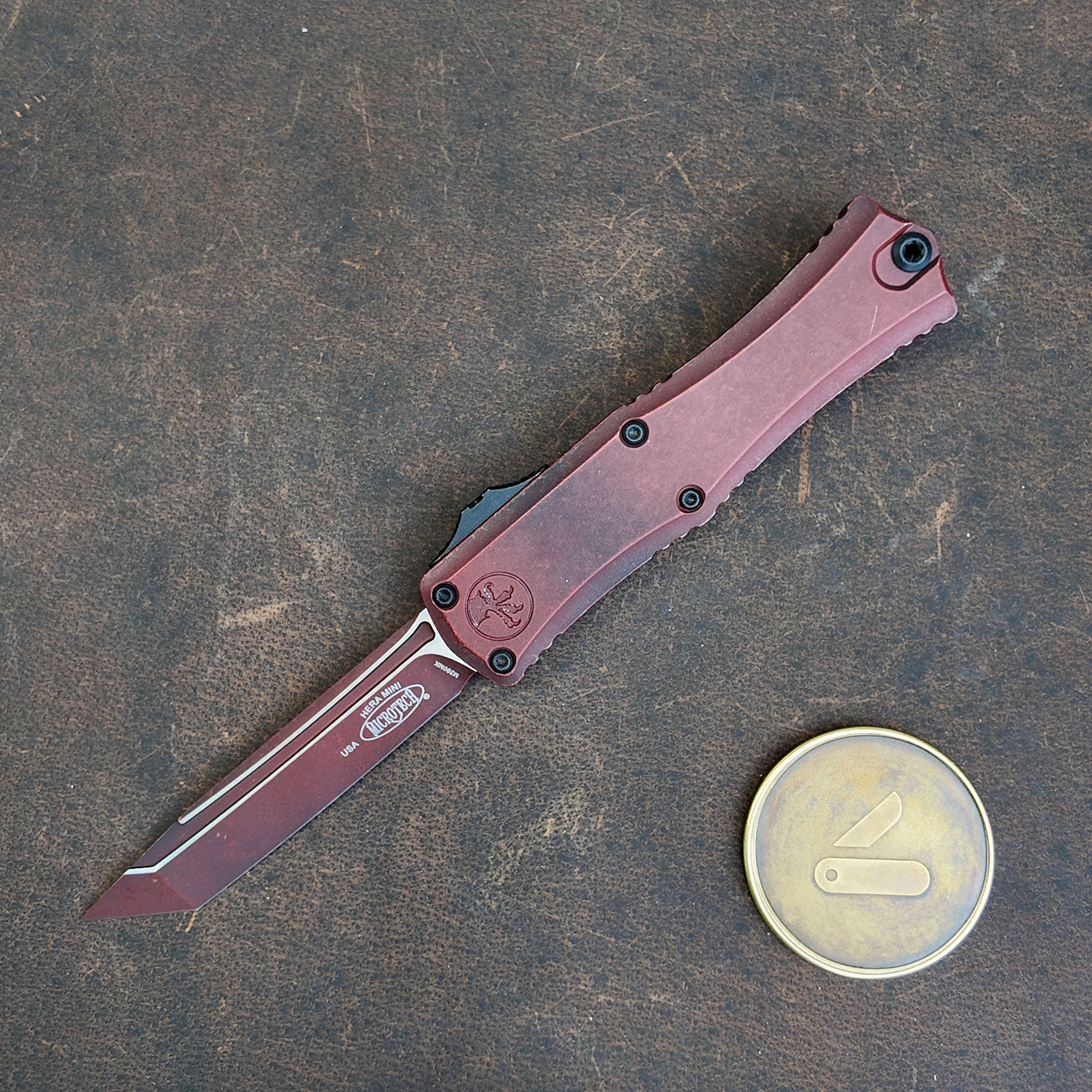 MICROTECH HERA II MINI T/E STANDARD CERAKOTE WEATHERED CRIMSON