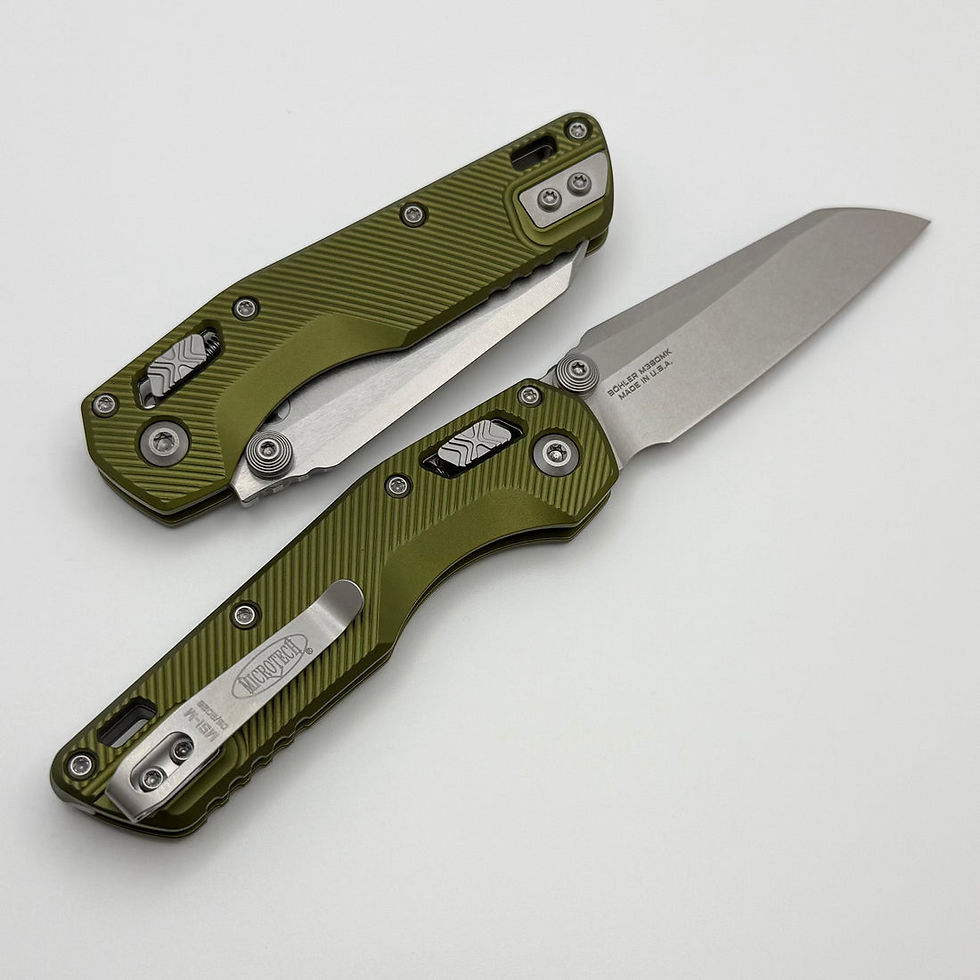 Thumbnail: Microtech MSI Mini OD Green Aluminum Fluted 3.18" S/E Stonewash 210M-10FLOD