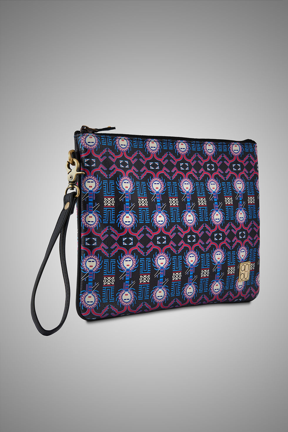 Thumbnail: LEATHER WRISTLET ZIP POUCH - OF SPATIAL GODS