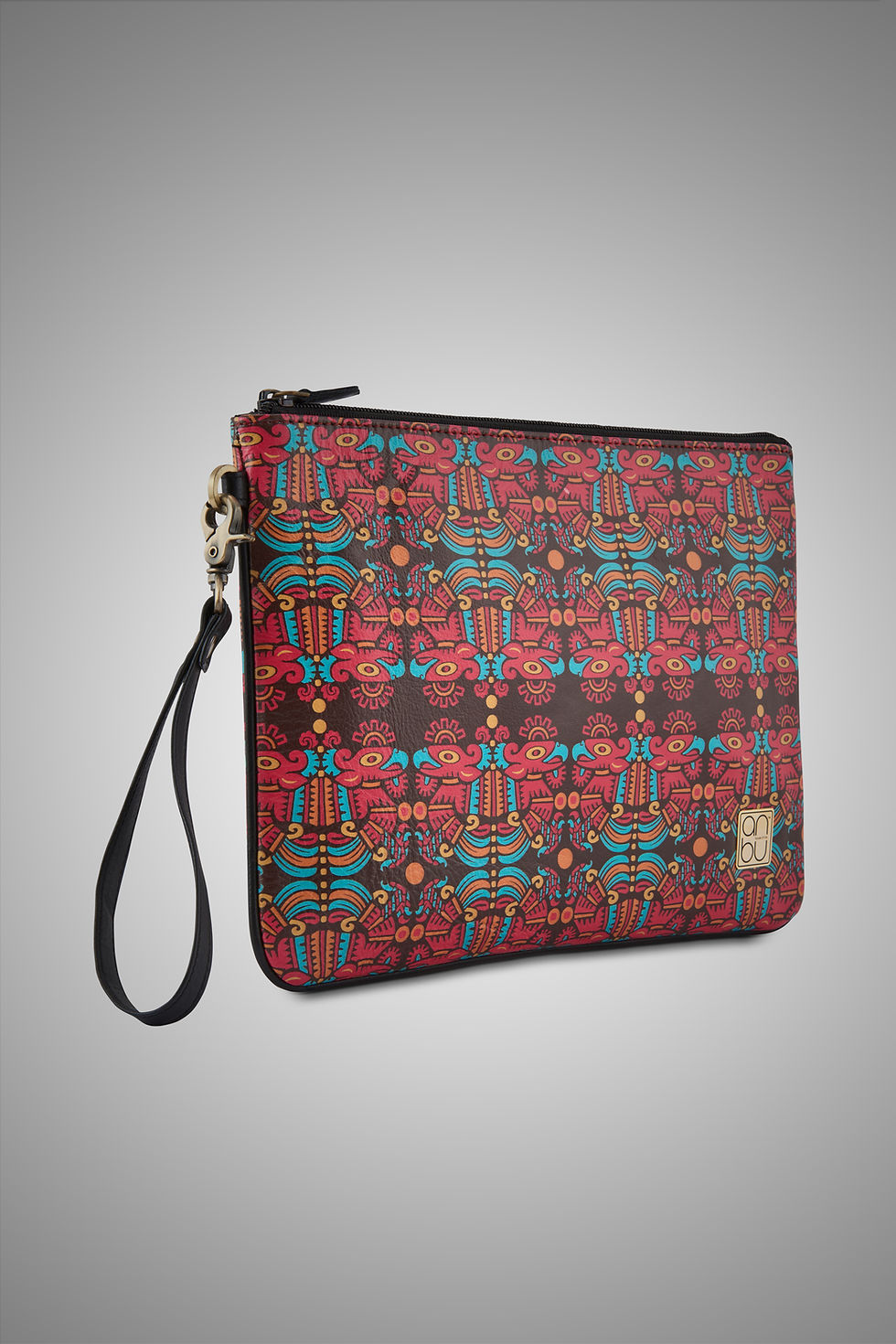 Thumbnail: LEATHER WRISTLET ZIP POUCH - THE IMMORTAL GLYPH