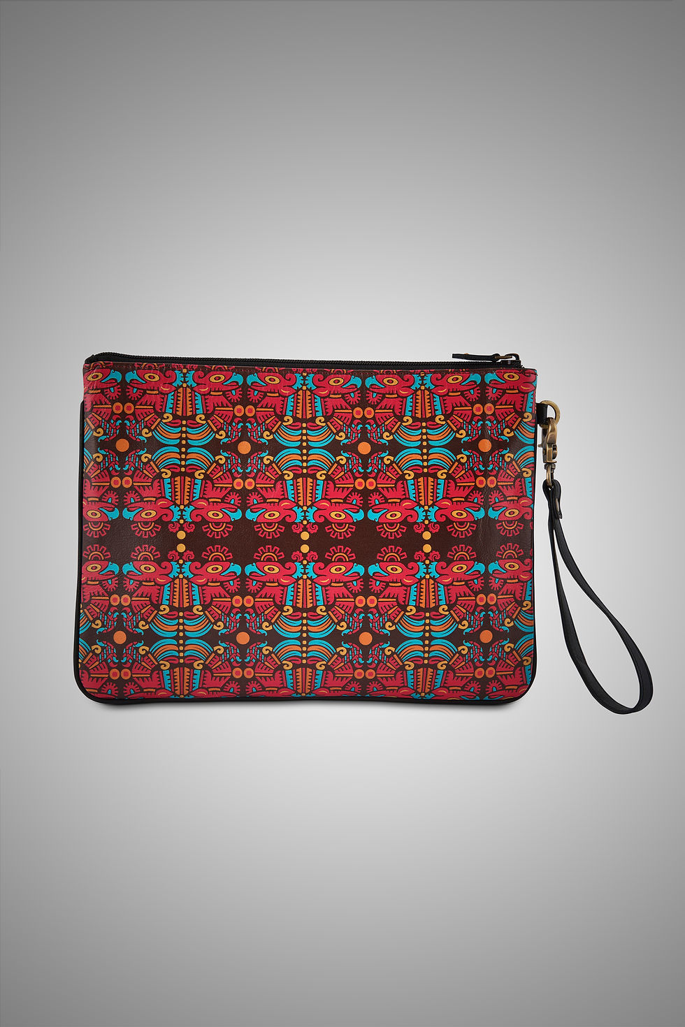 Thumbnail: LEATHER WRISTLET ZIP POUCH - THE IMMORTAL GLYPH