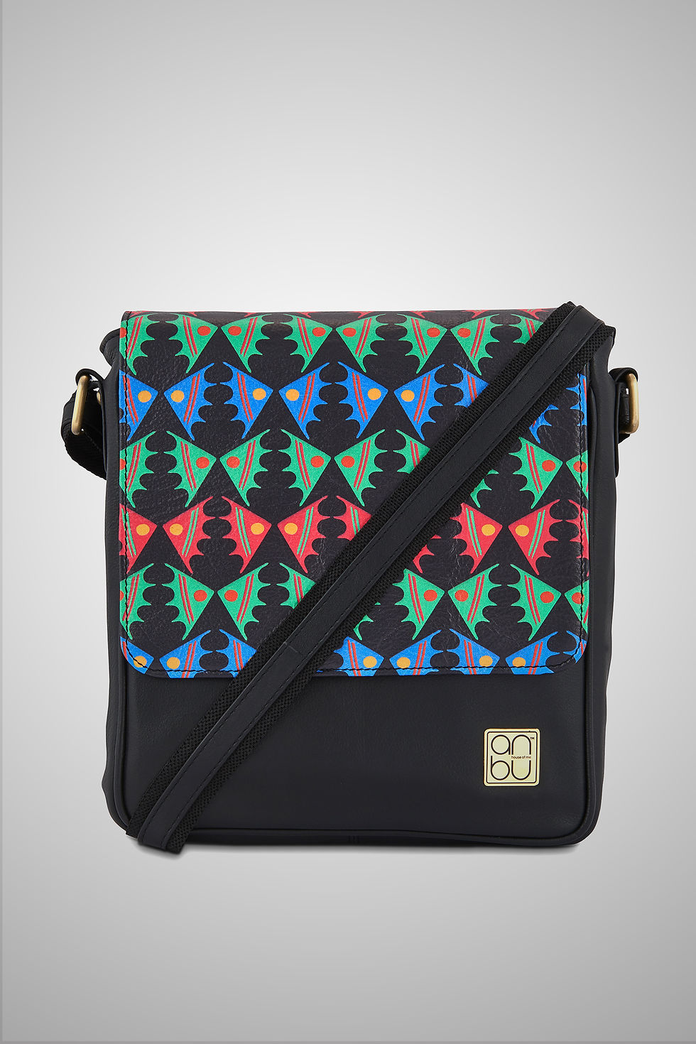 LEATHER CROSSBODY BAG - FISH ON A PLATEAU