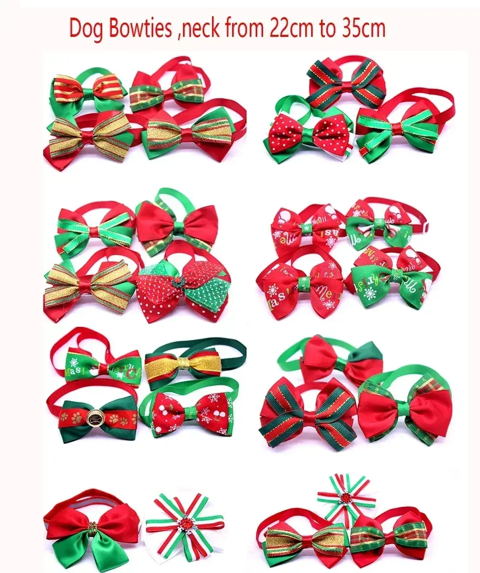 Thumbnail: 50pcs Christmas Dog Bows