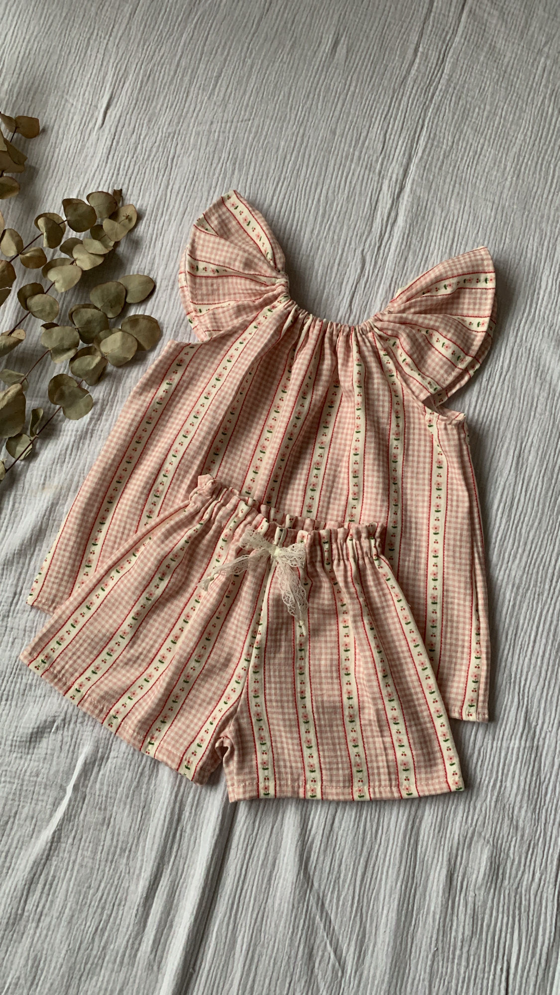 Blouse vichy à fleurs 