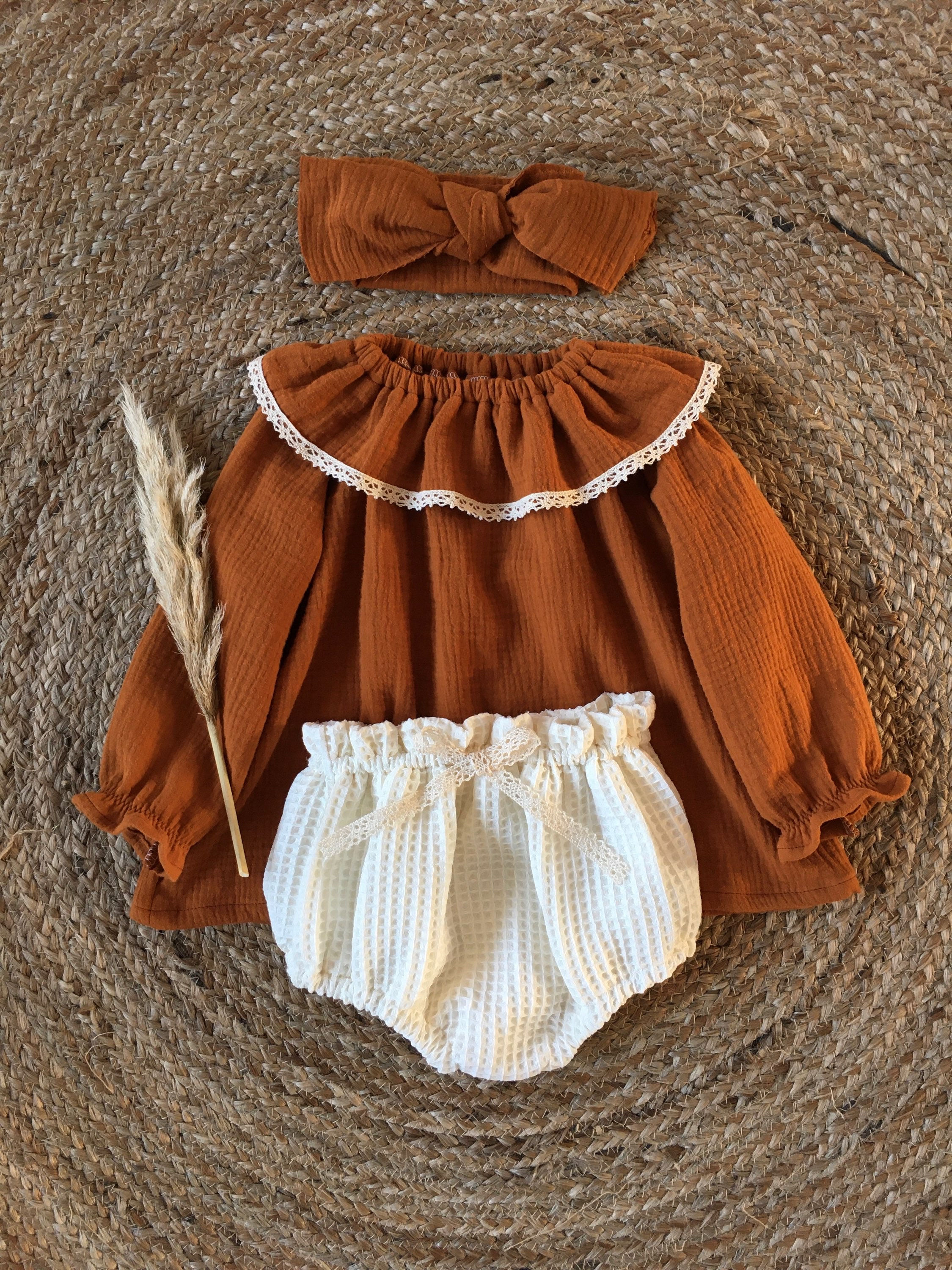 Blouse double gaze Caramel