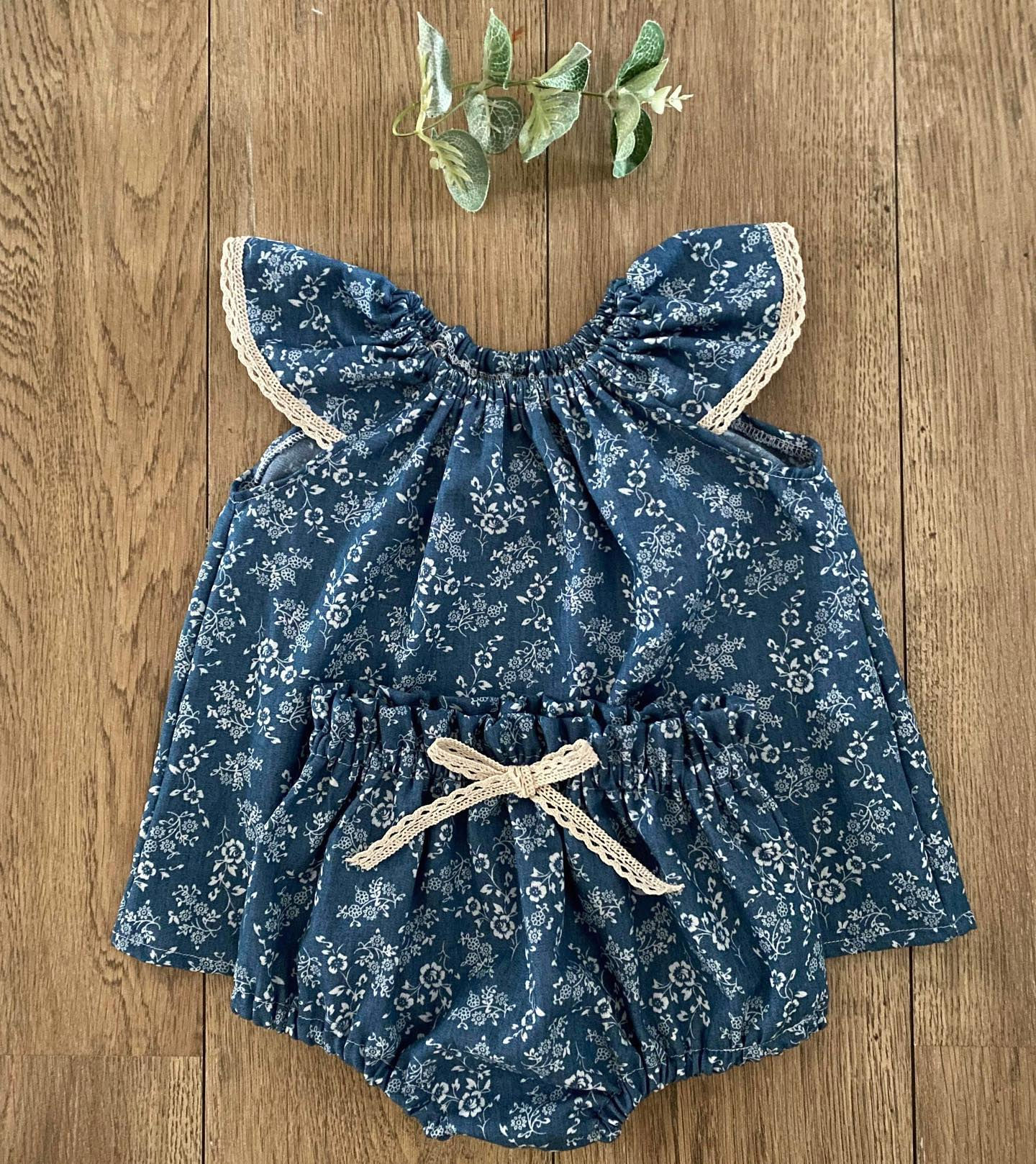 Blouse Chambray fleuri