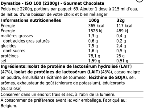 Miniature : Iso 100 Hydrolized Dymatize