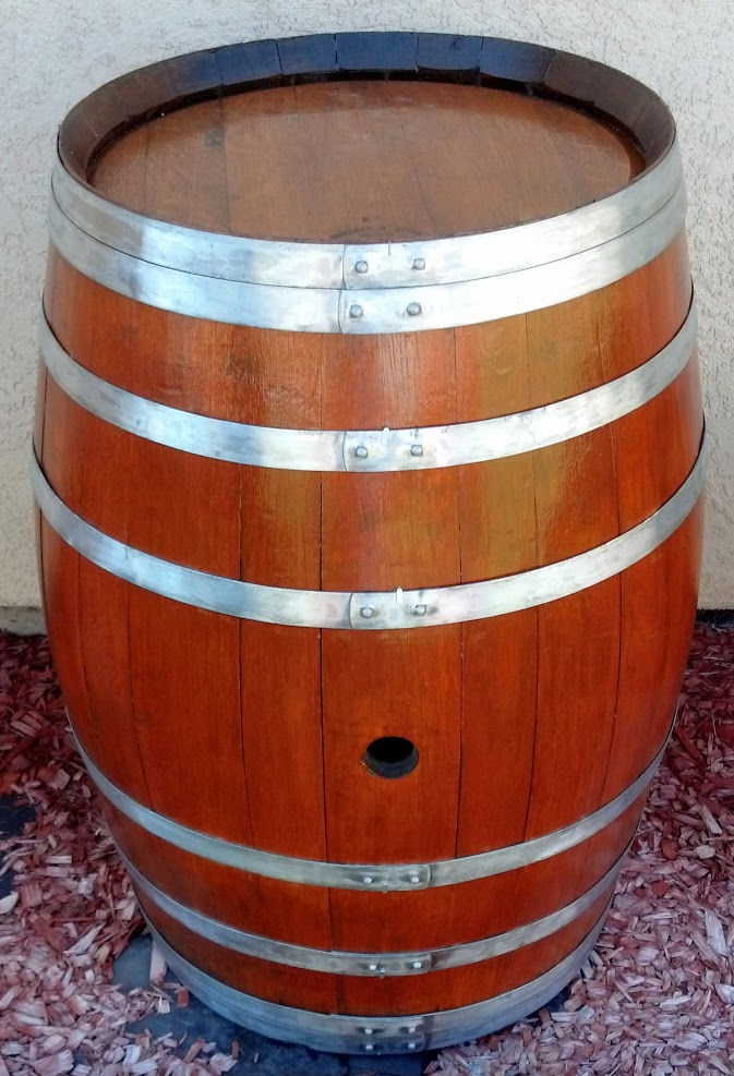 Thumbnail: Decorative Wine Barrel - Natural Bands