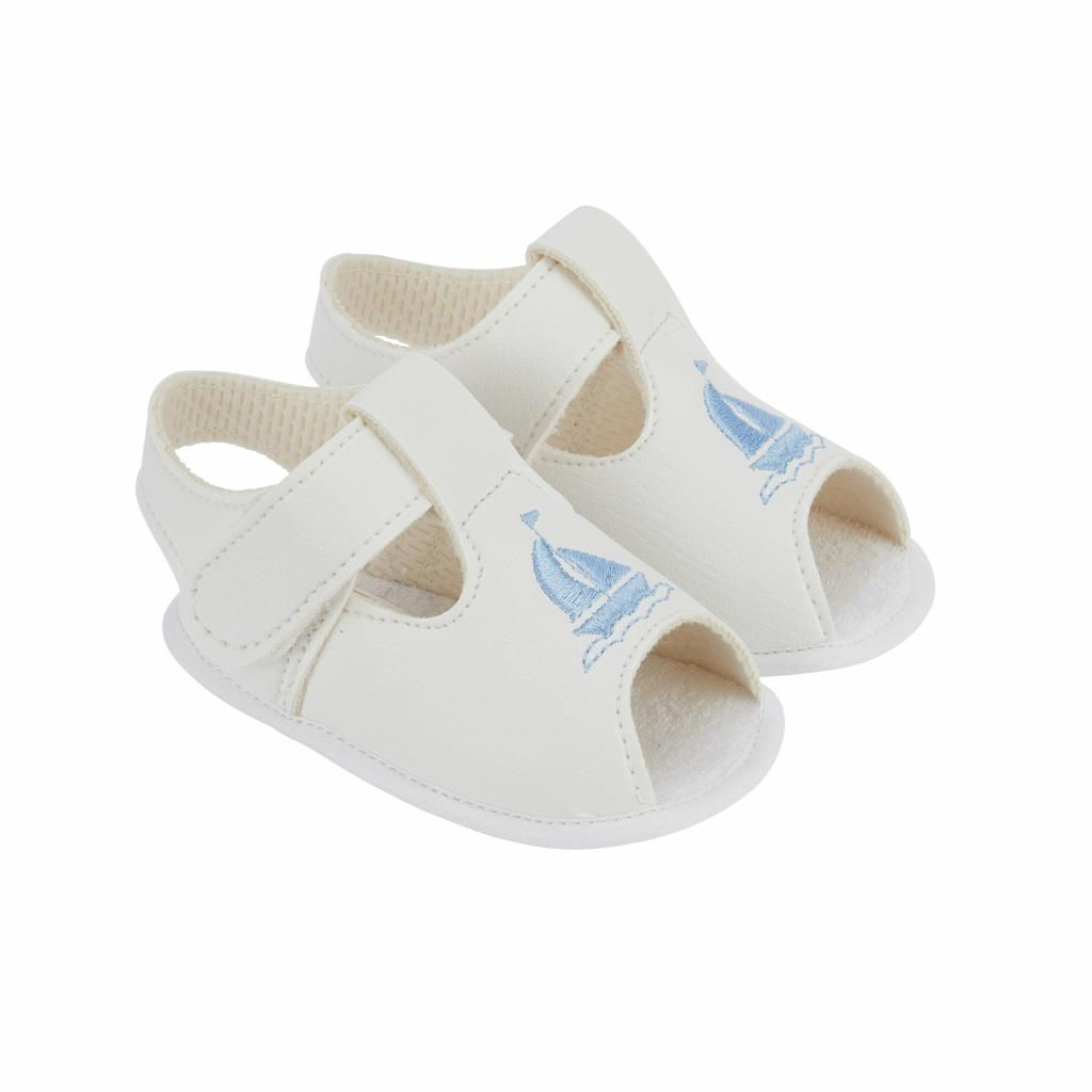 Babypod white/blue sandals BP052WS White/Sky "Boat" Soft Sole Sandal