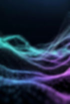 Abstract waves of blue, green, and purple light