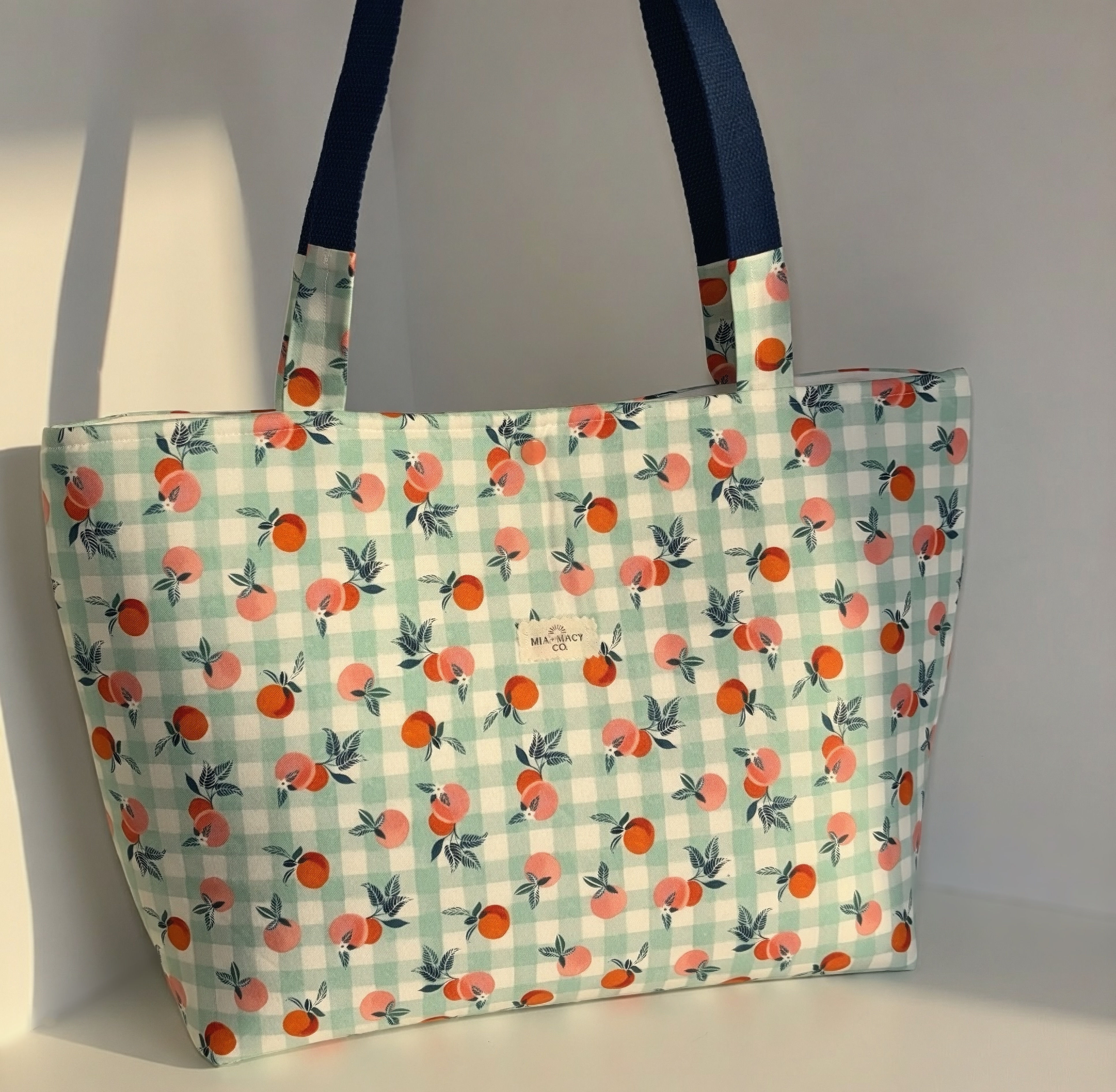 Peach Picnic Structured Tote