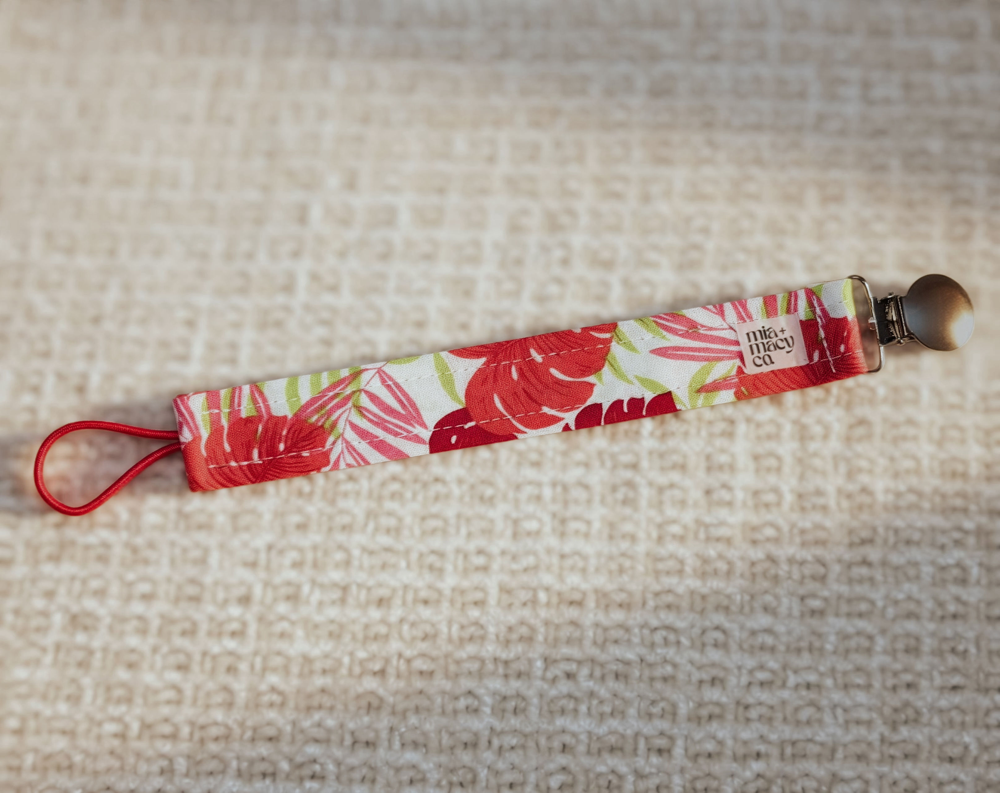 Pacifier/Teether Clip (Pink Tropics)