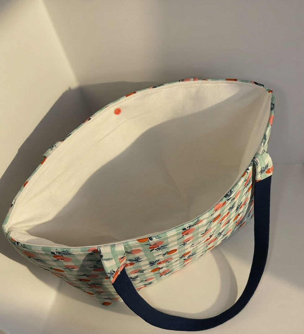 Thumbnail: Peach Picnic Structured Tote