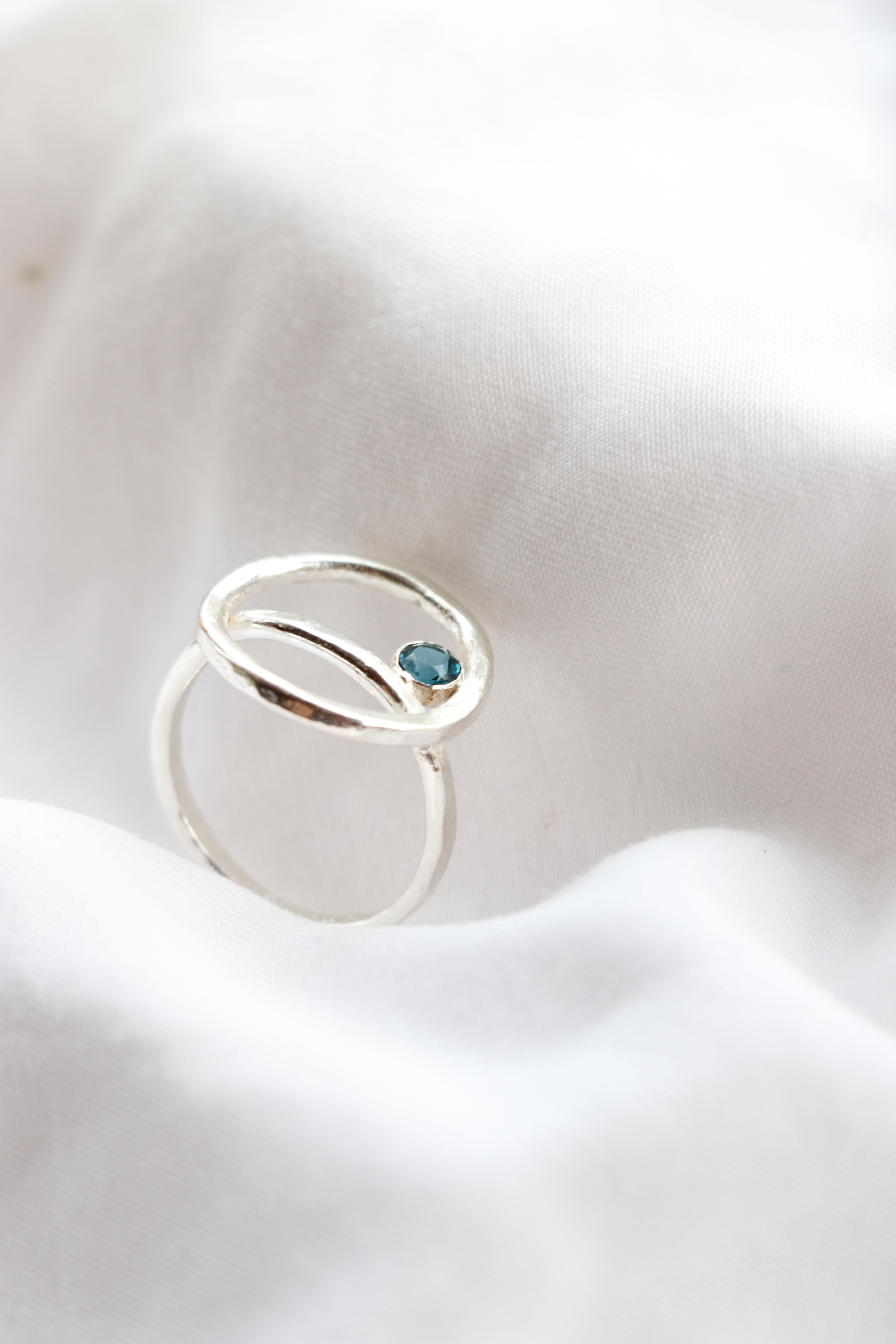 Saturn Ring - London Blue Topaz