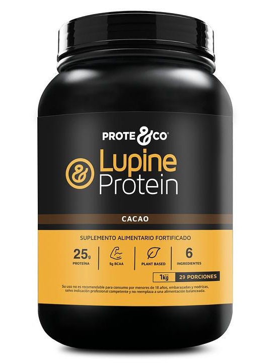 Proteína Vegetal Lupino Arveja Cacao Prote&Co 1kg Fortificada Post Entrenamiento SIBO