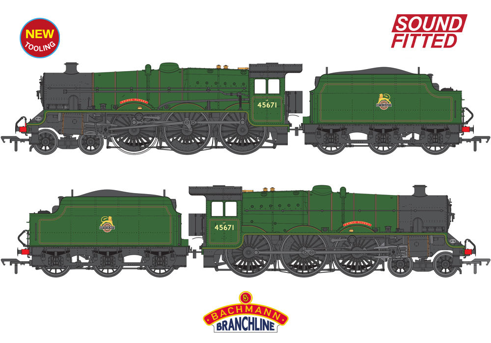 35-976SF LMS Jubliee 45671 'Prince Rupert' BR Lined Green SOUND