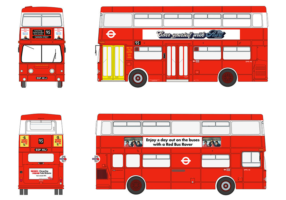 E43004 Daimler Fleetline DMS46 London Transport Route 95 Cannon Street