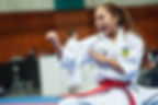 taekwondo karate girl shouting