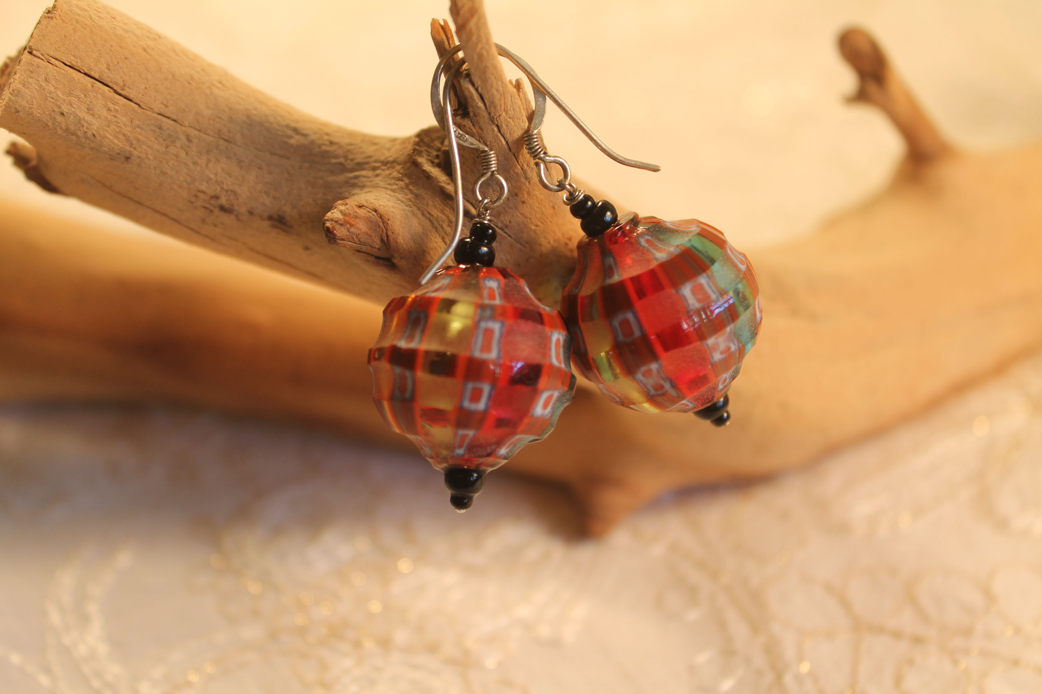 Murano Glass Multicolor Round Earrings