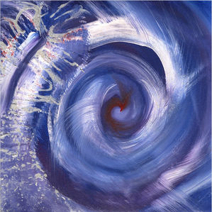 purple blue and white swirl abstract art on canvas