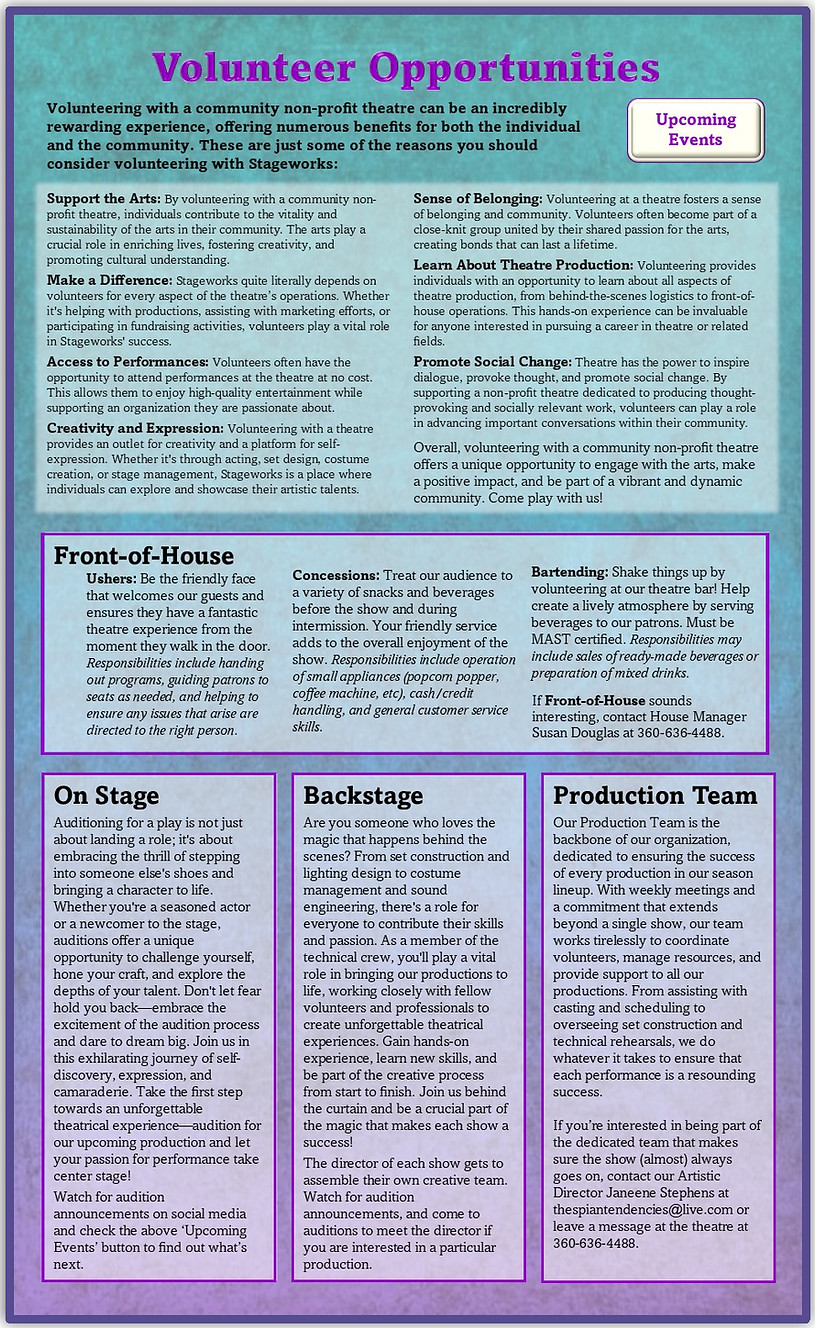 VOLUNTEER Stageworks Northwest