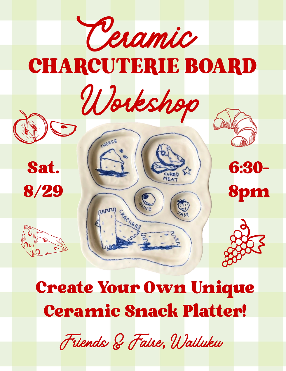 Ceramic Charcuterie Platter Workshop || $100