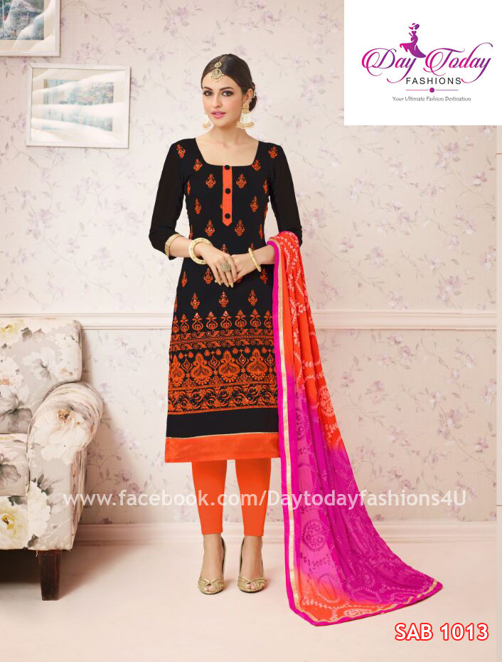 Thumbnail: Black Chanderi with heavy embroidery