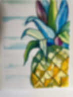 Paradise Pineapple Watercolor Painting || $65