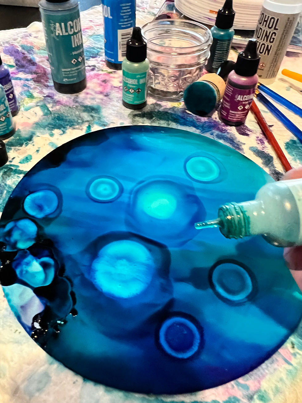 Alcohol Ink Fluid Art Painting || $55