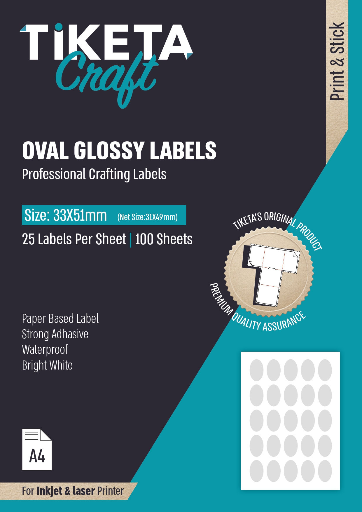 Oval Glossy lables 33/51