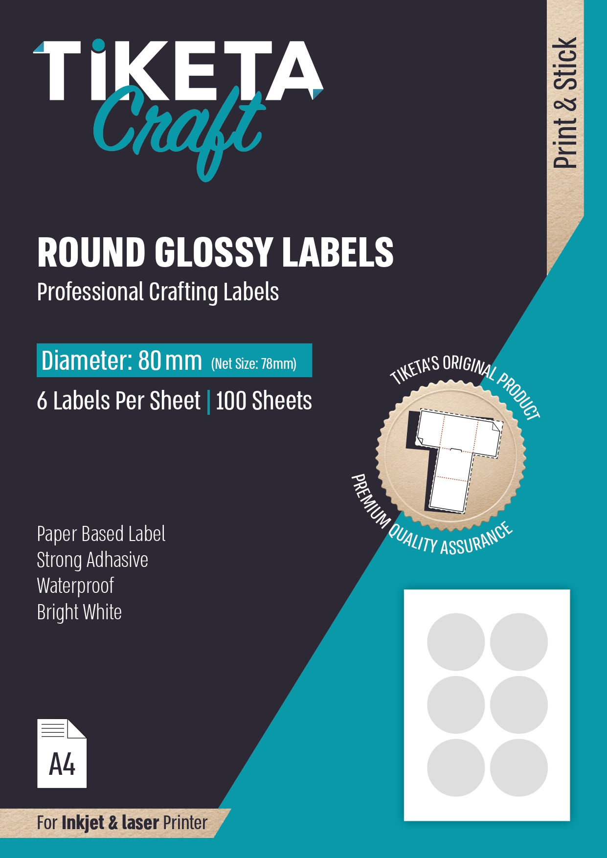 Round Glossy lables 80mm