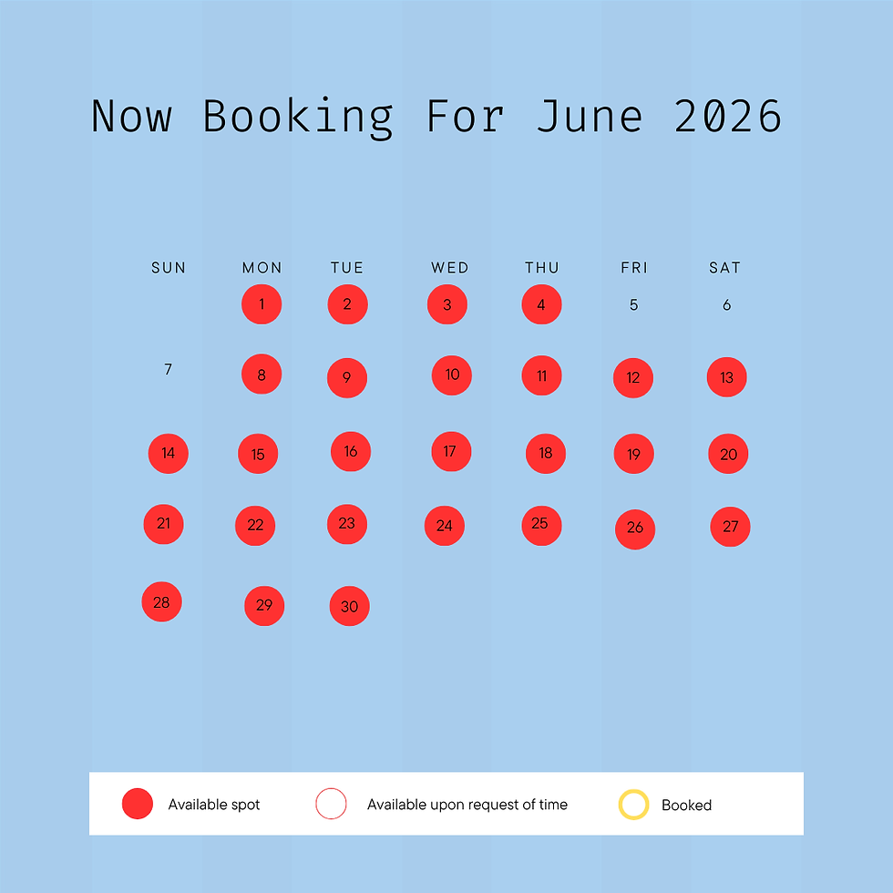 June 2026 booking