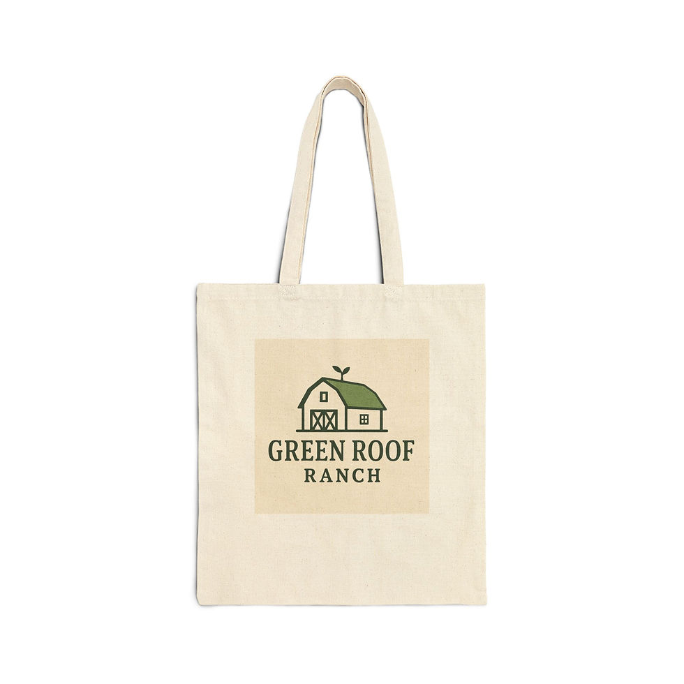 Thumbnail: Green Roof Ranch Cotton Tote Bag - Eco Farm Market Grocery Bag