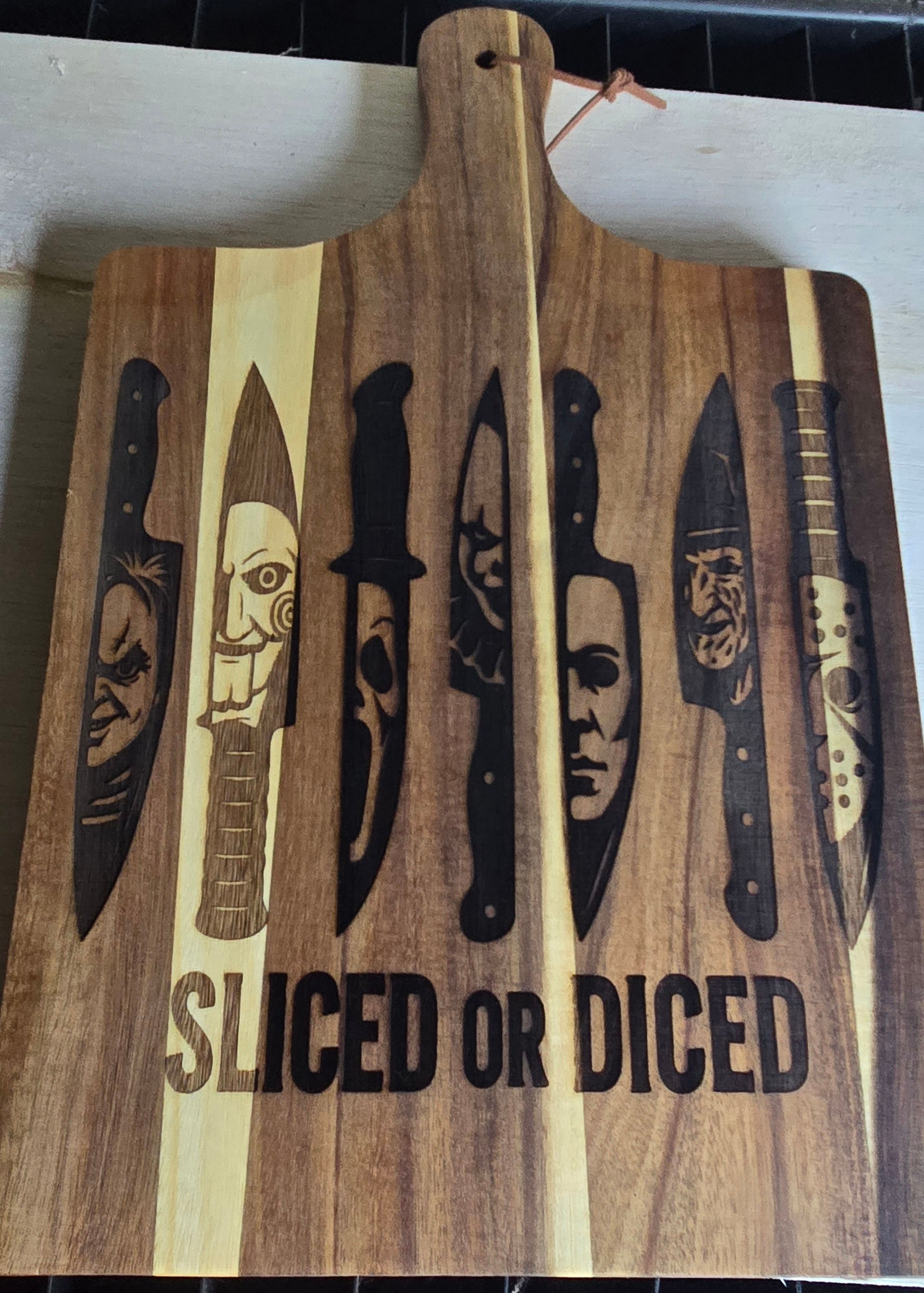 Sliced or Diced Halloween cutting board
