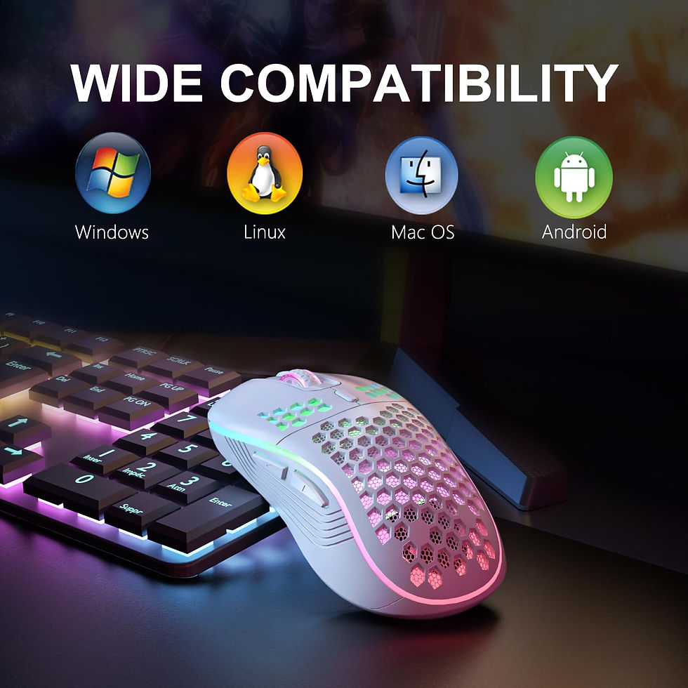 Miniatura: 2.4G Wireless Mouse with RGB Backlit 6-button 3-speed DPI Type C Rechargeable Er