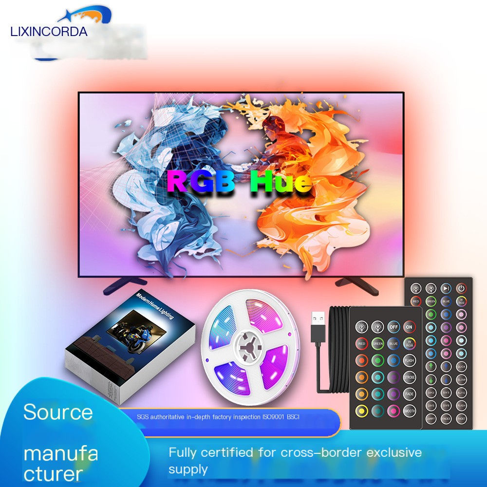 Kit de Iluminação Traseira para TV com LED RGB e Controle Infravermelho USB