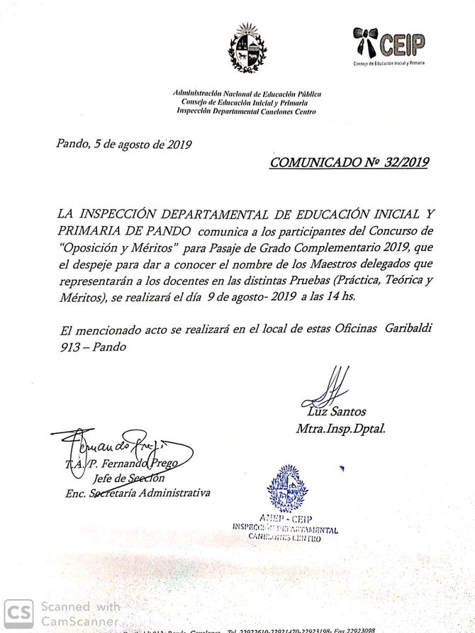Pasaje de grado complementario - 2019.