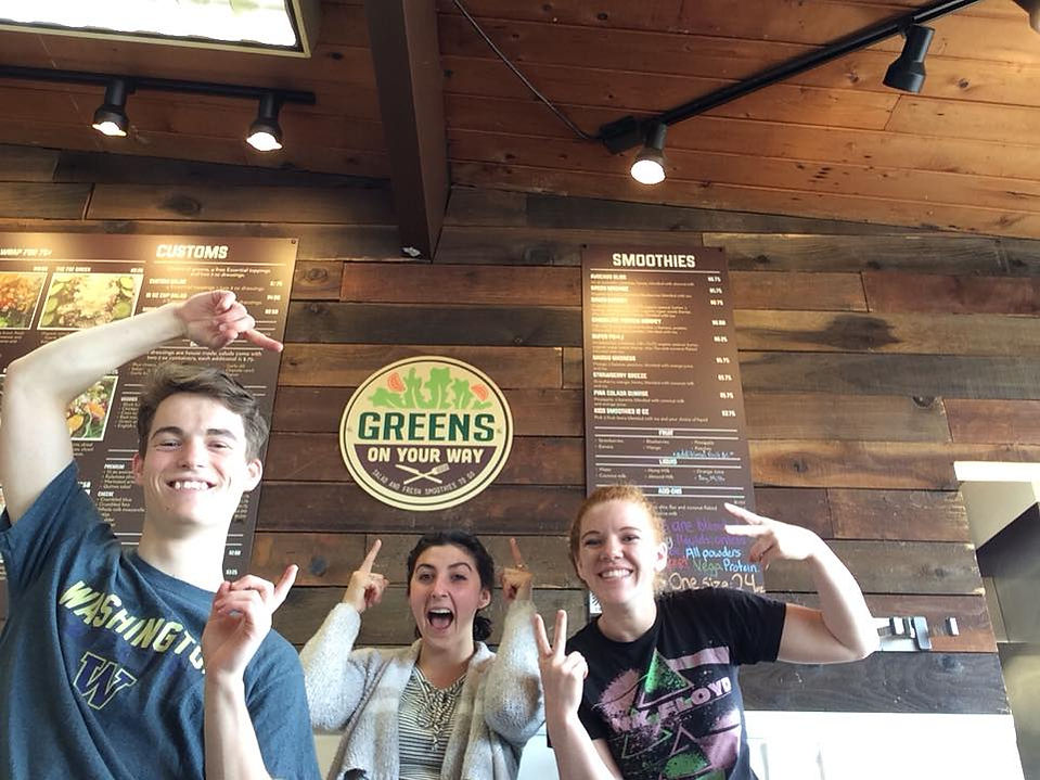 Staff having fun at Greens On Your Way