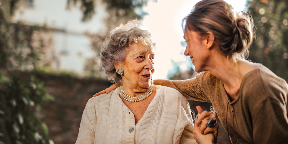 Caregiver supporting a senior at home in Alexandria, Virginia.