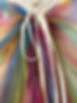 Rainbow organza train added to wedding dress