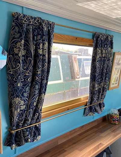 Made to measure narrowboat curtains